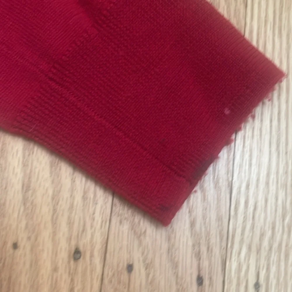 Brooks Brothers Red Fleece Wool Ruffle Pullover Sweater Size L